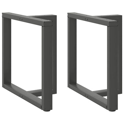 Spisebordsben T-formet 2 stk 70x35x(72-73) cm stål antracitgrå