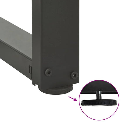 Spisebordsben T-formet 2 stk 70x35x(72-73) cm stål antracitgrå