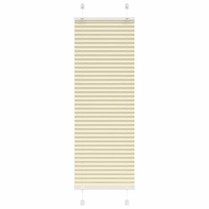 Plisserad gardin cremefärgad 40x150 cm Tygbredd 39,4 cm Polyester