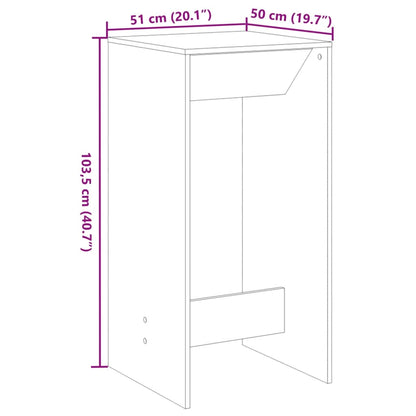 barbord 51x50x103,5 cm konstrueret træ gammelt trælook