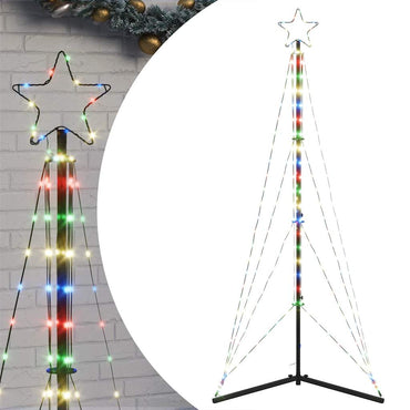 LED-juletræ 363 LED'er 182 cm flerfarvet lys