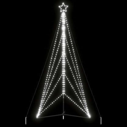 LED-juletræ 615 LED'er 404,5 cm koldt hvidt lys