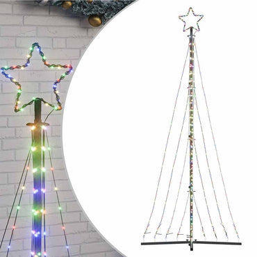 LED-juletræ 447 LED'er 249 cm farverigt lys