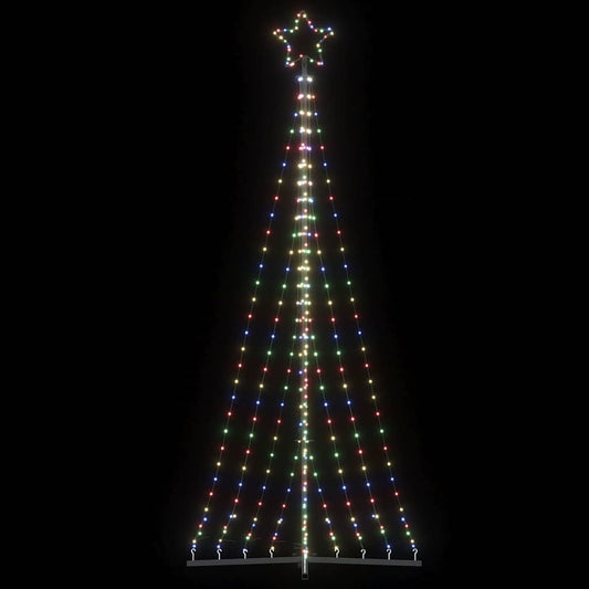 LED-juletræ 447 LED'er 249 cm farverigt lys