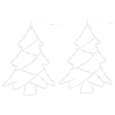 Julbelysning julgranssilhuett 2 st 50 LED-lampor varmvita