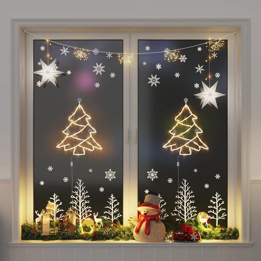 Julbelysning julgranssilhuett 2 st 50 LED-lampor varmvita