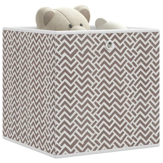 opbevaringskasser 4 stk. 32x32x32 cm foldbare stof brun