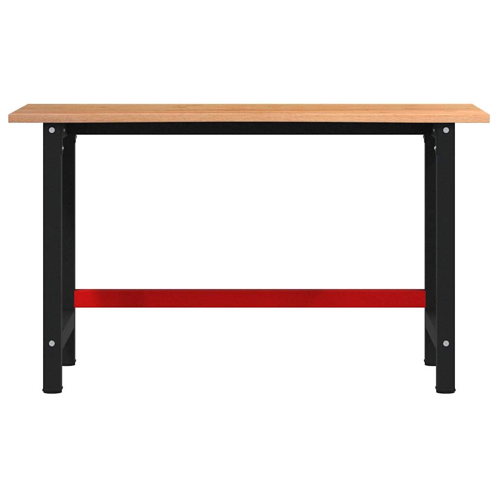 Werkbank 140x60x81,5 cm massive Eiche rechteckig dunkelbraun