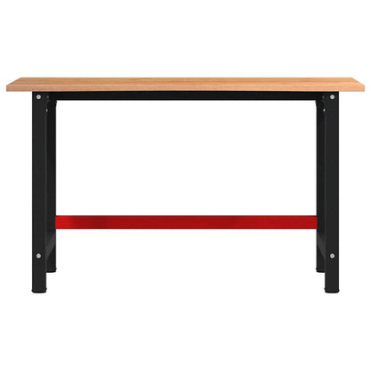 Werkbank 140x60x81,5 cm massive Eiche rechteckig dunkelbraun