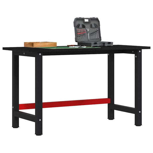 Werkbank 140x60x81,5 cm massive Eiche rechteckig dunkelbraun