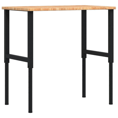 arbejdsbænk 100x60x(71,5-98) cm massivt egetræ rektangulær