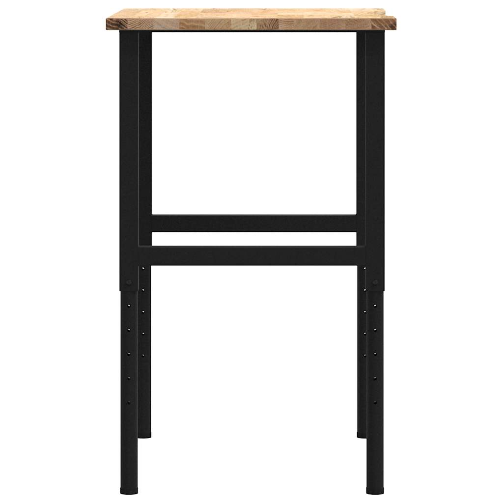 arbejdsbænk 80x60x(71,5-98) cm massivt egetræ