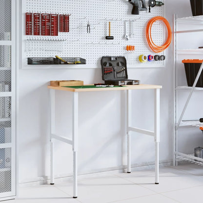 Werkbank 100x60x(71,5-98) cm massive Eiche rechteckig