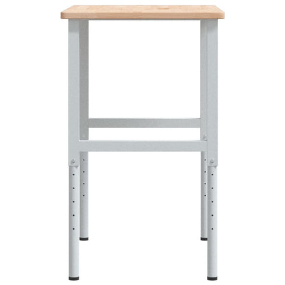 Werkbank 100x60x(71,5-98) cm massive Eiche rechteckig