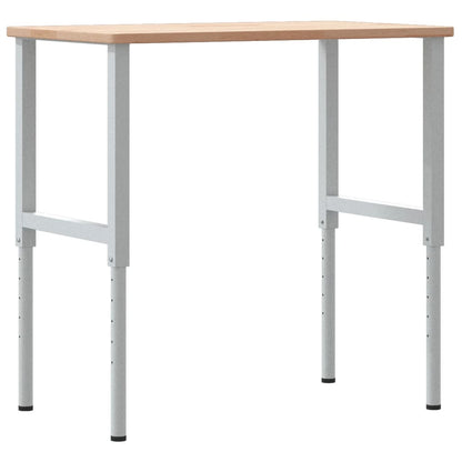 Werkbank 100x60x(71,5-98) cm massive Eiche rechteckig