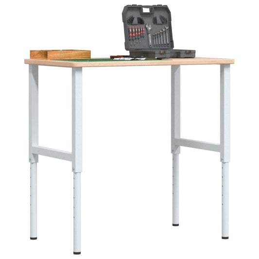 Werkbank 100x60x(71,5-98) cm massive Eiche rechteckig