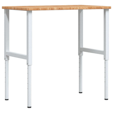 Werkbank 100x60x(71,5-98) cm massive Eiche rechteckig