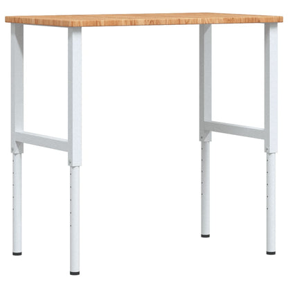 Werkbank 100x60x(71,5-98) cm massive Eiche rechteckig