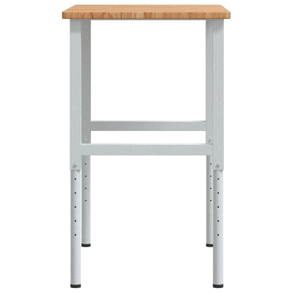 Werkbank 100x60x(71,5-98) cm massive Eiche rechteckig