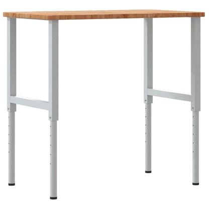 Werkbank 100x60x(71,5-98) cm massive Eiche rechteckig