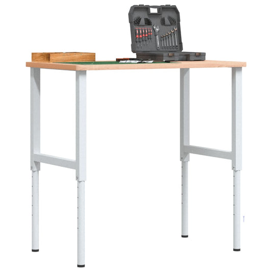 Werkbank 100x60x(71,5-98) cm massives Buchenholz rechteckig