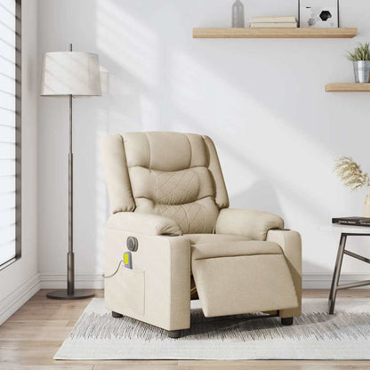 eldrevet massagestol stof cremefarvet