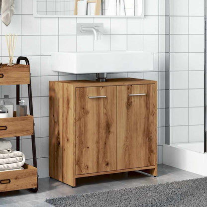 underskab til badeværelse 60x33x60 cm konstrueret træ kunsteg