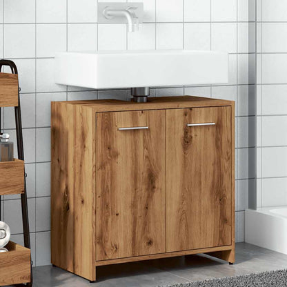 underskab til badeværelse 60x33x60 cm konstrueret træ kunsteg
