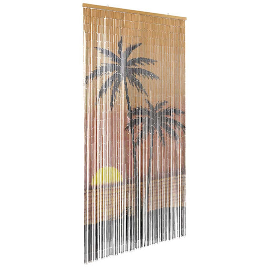 insektsgardin för dörren palmträdstryck 90x220 cm bambu