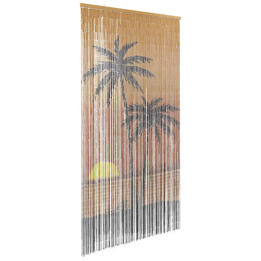 insektsgardin för dörren palmträdstryck 100x200 cm bambu