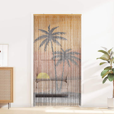 insektsgardin för dörren palmträdstryck 100x220 cm bambu
