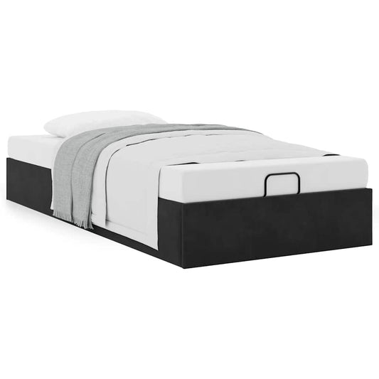 osmannisk sengeramme uden madras 100x200 cm fløjl sort