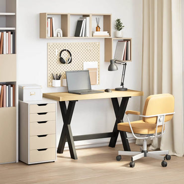 skrivebord NOAIN X-formede ben 120x50x75cm massivt træ fyrretræ