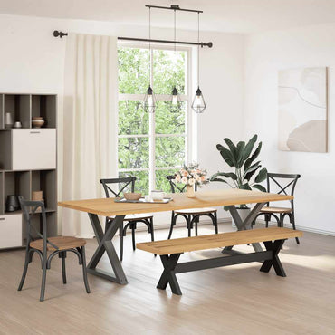 spisebænk NOAIN X-formede ben 180x40x45 cm massivt træ fyrretræ