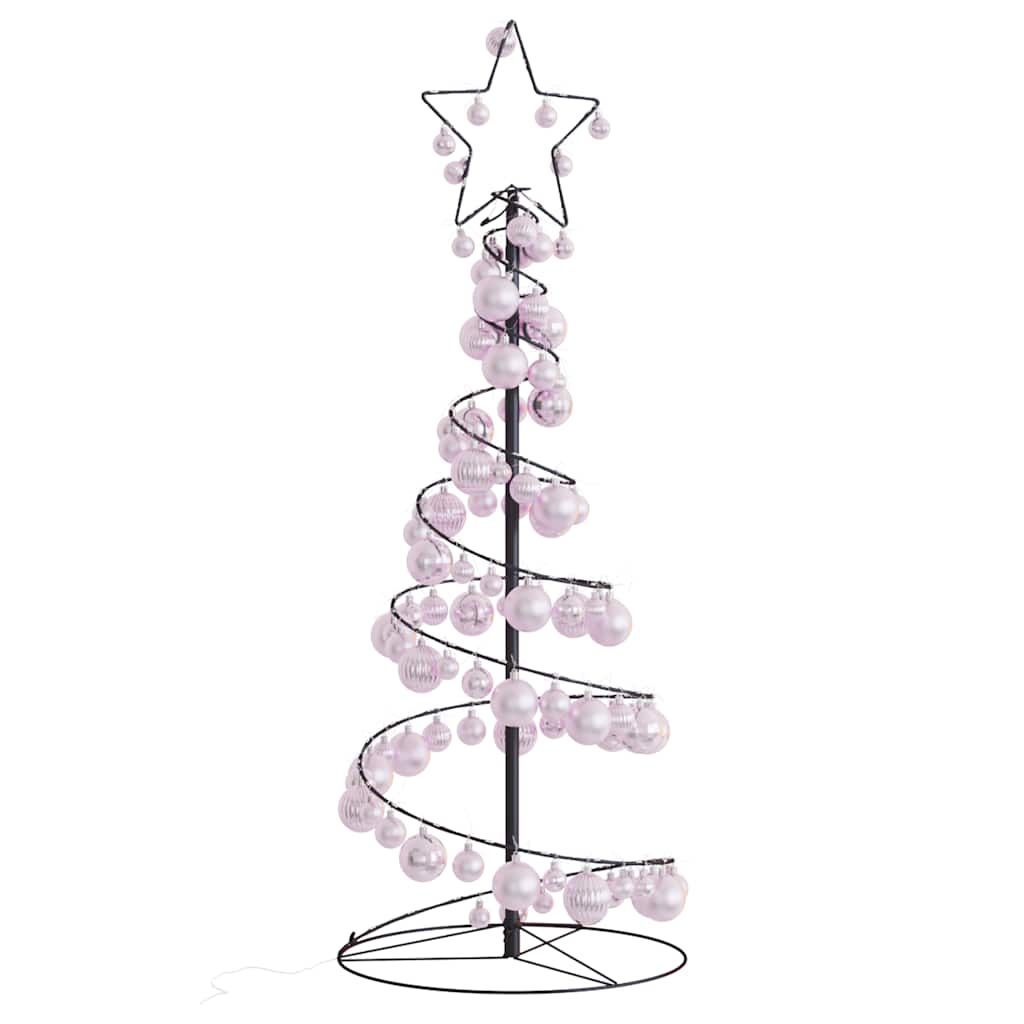 LED-juletræ med kugler 80 LED'er 120 cm varmt hvidt lys