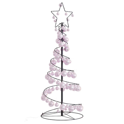 LED-juletræ med kugler 80 LED'er 120 cm varmt hvidt lys