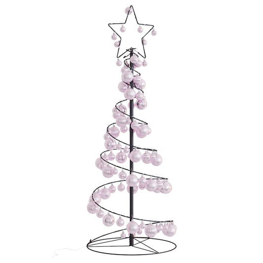 LED-juletræ med kugler 80 LED'er 120 cm varmt hvidt lys