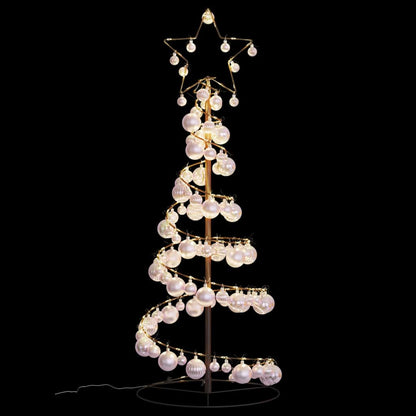LED-juletræ med kugler 80 LED'er 120 cm varmt hvidt lys
