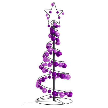 LED-juletræ med kugler 80 LED'er 120 cm varmt hvidt lys