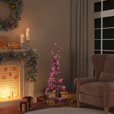 LED-juletræ med kugler 80 LED'er 120 cm varmt hvidt lys