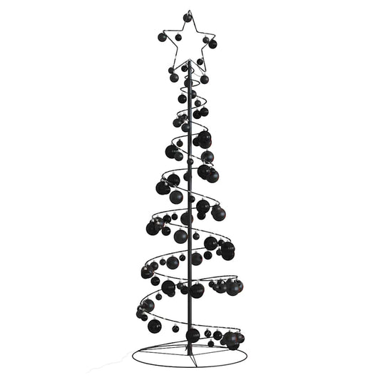 LED-juletræ med kugler 100 LED'er 150 cm varmt hvidt lys