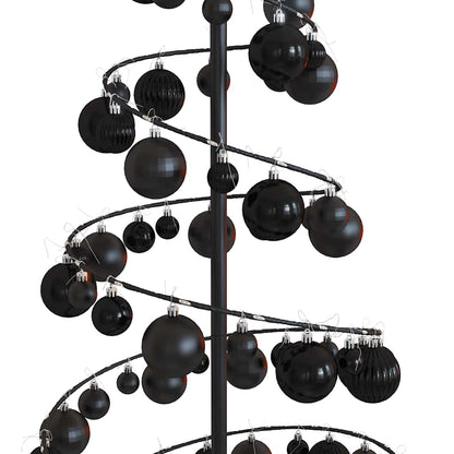 LED-juletræ med kugler 100 LED'er 150 cm varmt hvidt lys