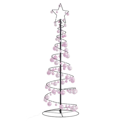 LED-juletræ med kugler 100 LED'er 150 cm varmt hvidt lys