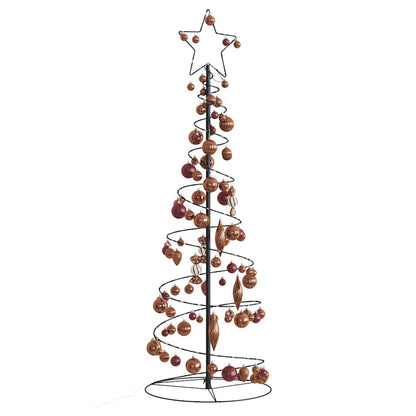 LED-juletræ med kugler 100 LED'er 150 cm varmt hvidt lys