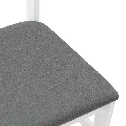 spisebordsstole med hynder 2 stk. massivt gummitræ hvid