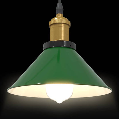 pendellampe højdejusterbar E27 Ø 22 cm metal glans grøn