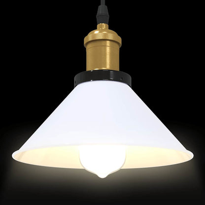 pendellampe højdejusterbar E27 Ø 22 cm metal glans hvid