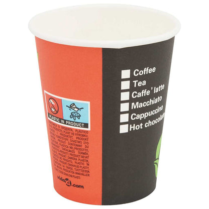 kaffekopper af papir med låg 1000 stk. 8oz 240ml