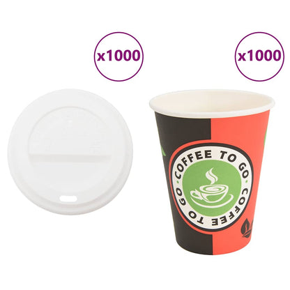 kaffekopper af papir med låg 1000 stk. 4oz 100ml
