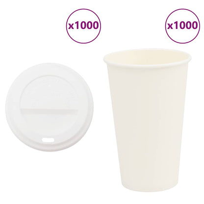 kaffekopper af papir med låg 1000 stk. 16oz 400ml